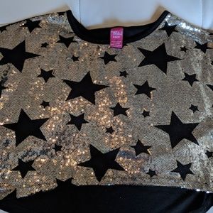 Forever Orchid star sequins blk/slvr Dolman 10/12